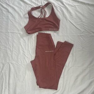 Spiritual Gangster Women's Pink Studio Sports Bra and leggings